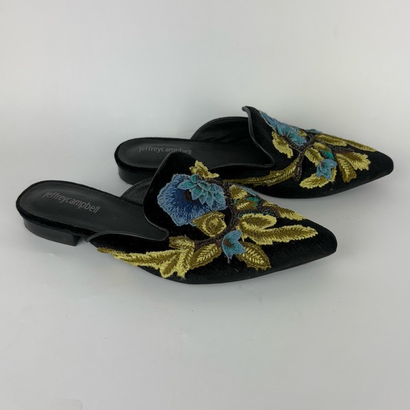 Jeffrey Campbell Claes Appliqué Velvet Mules - Picture 2 of 7
